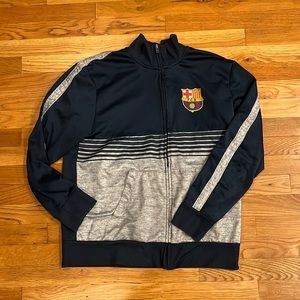 Vintage BARCA FCB Soccer Club Track Men’s Navy Jacket Full Zip-Up Barcelona